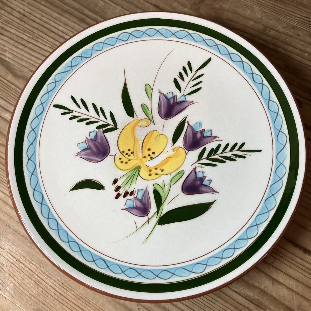 8" Stangl Pottery Trenton New Jersey Country Garden Yellow Lily Tulips  Set Of 4